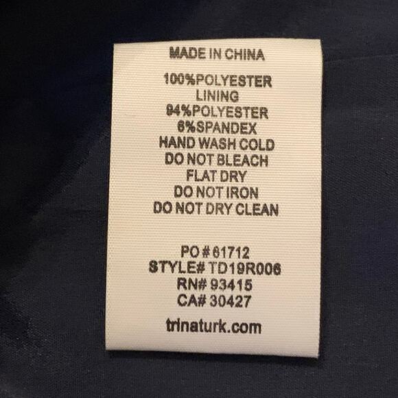 Trina Turk Shiraz Womens Shift Dress NWT Navy Blue Sz 6 Embellished Long Sleeve - Picture 6 of 16